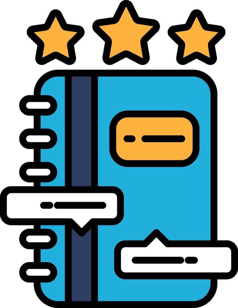 A blue book with three stars on it vector