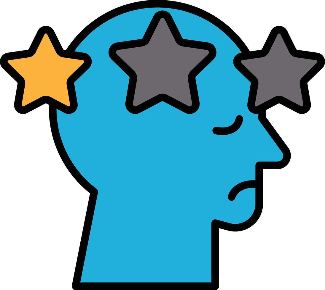 A blue head with three stars on it vector