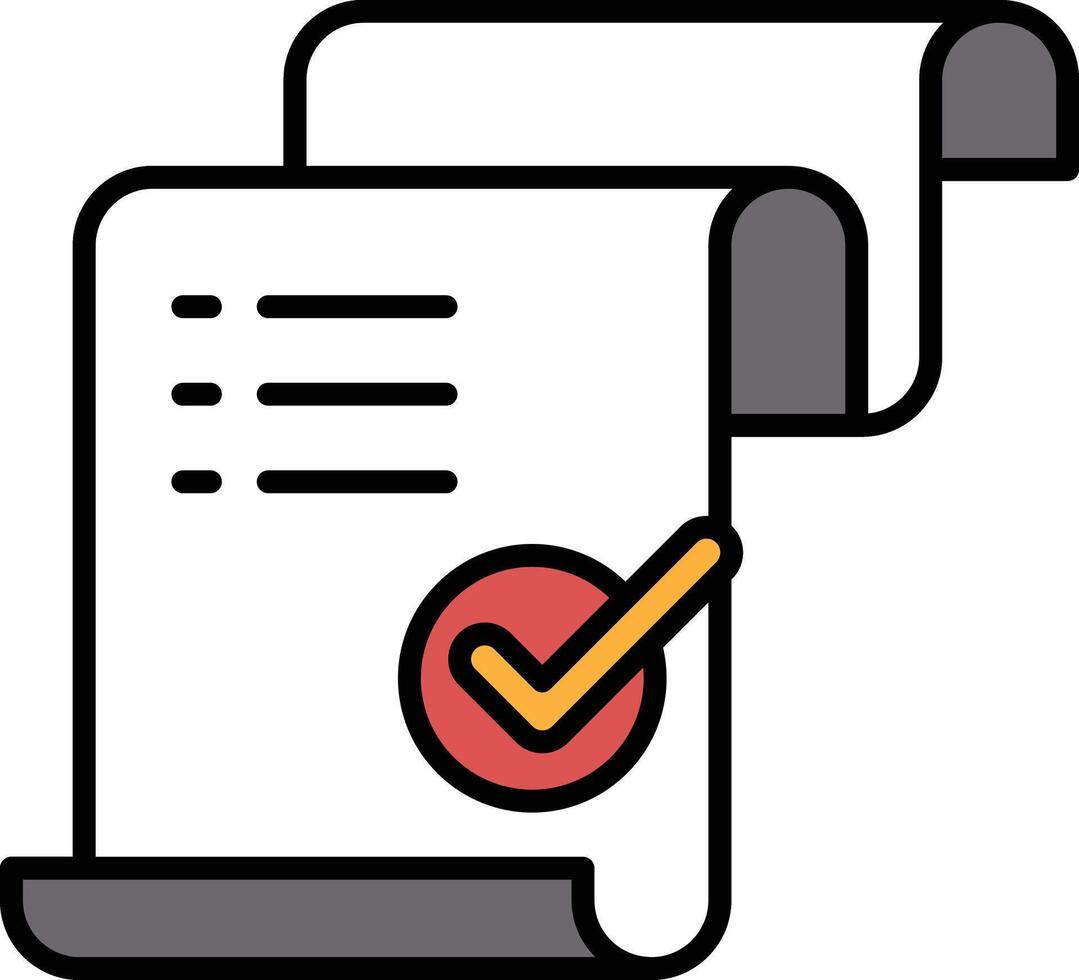 check mark is on a piece of paper with a check box vector