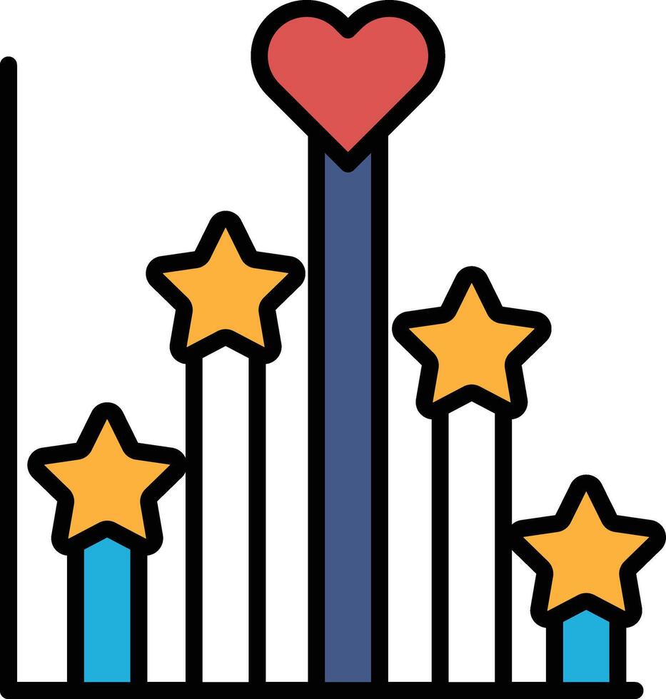 A black and white drawing of a heart with five stars surrounding it vector