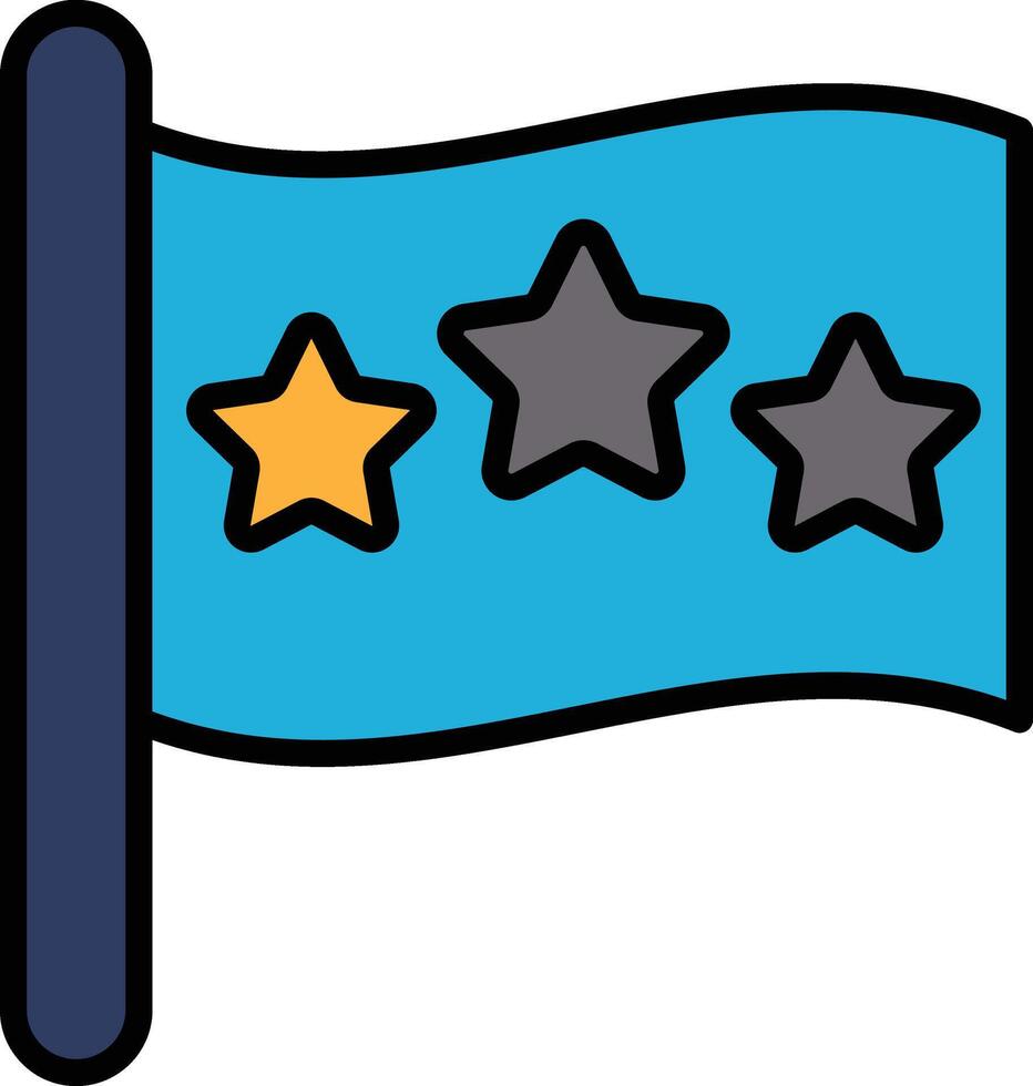 A blue flag with three stars on it vector