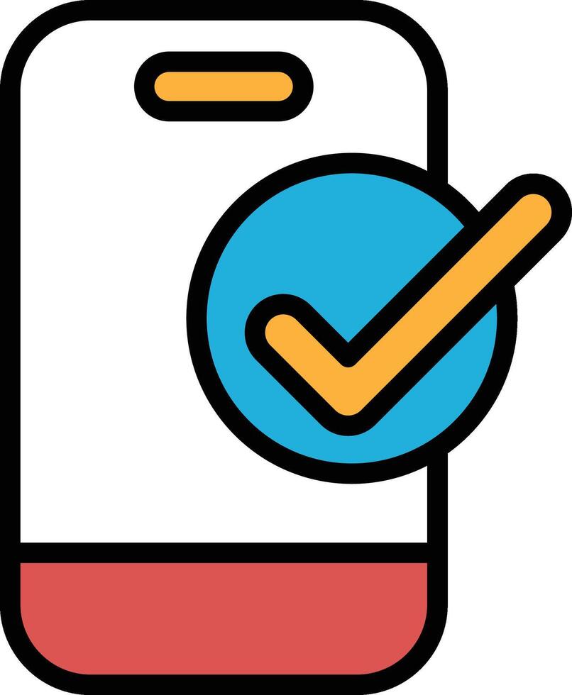 A phone with a check mark on it vector