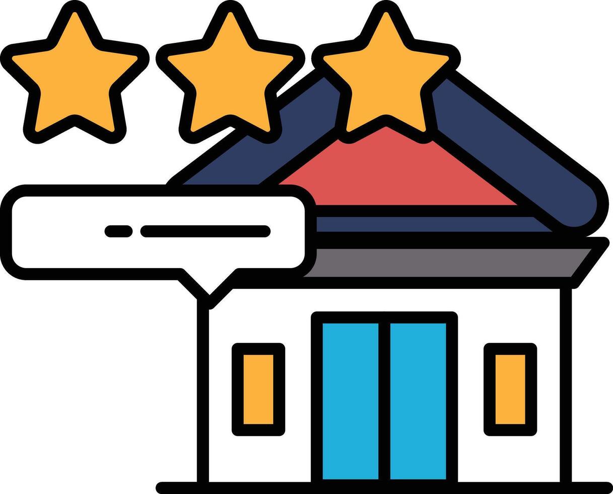 A building with three stars on it vector