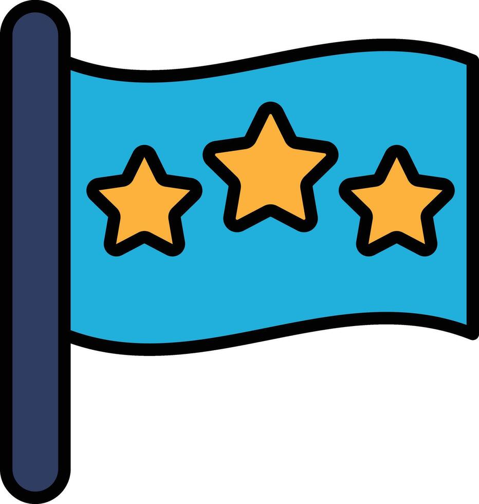 A blue flag with three stars on it vector