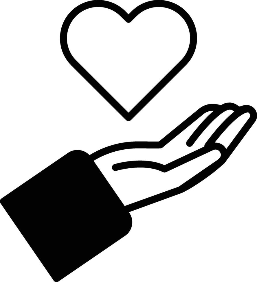 hand holding a heart icon vector