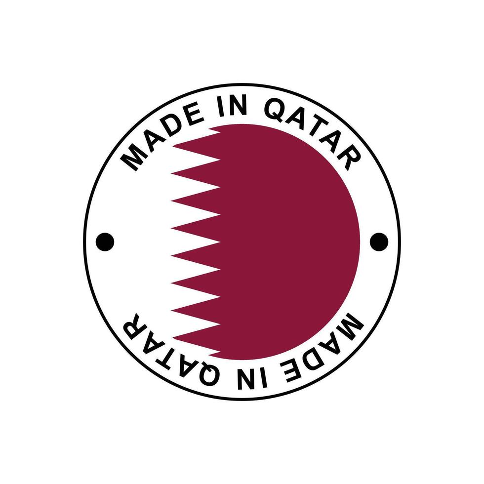 MADE IN Qatar circle stamp with flag vector