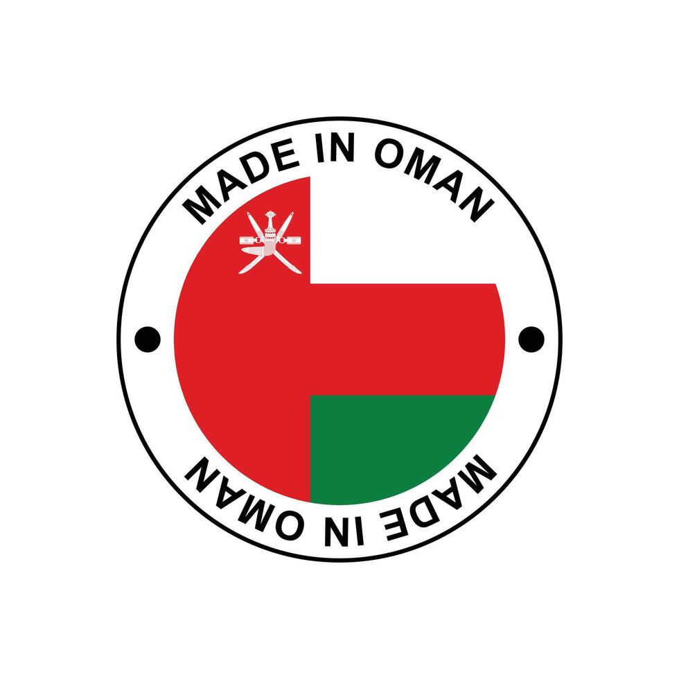 MADE IN OMAN circle stamp with flag vector