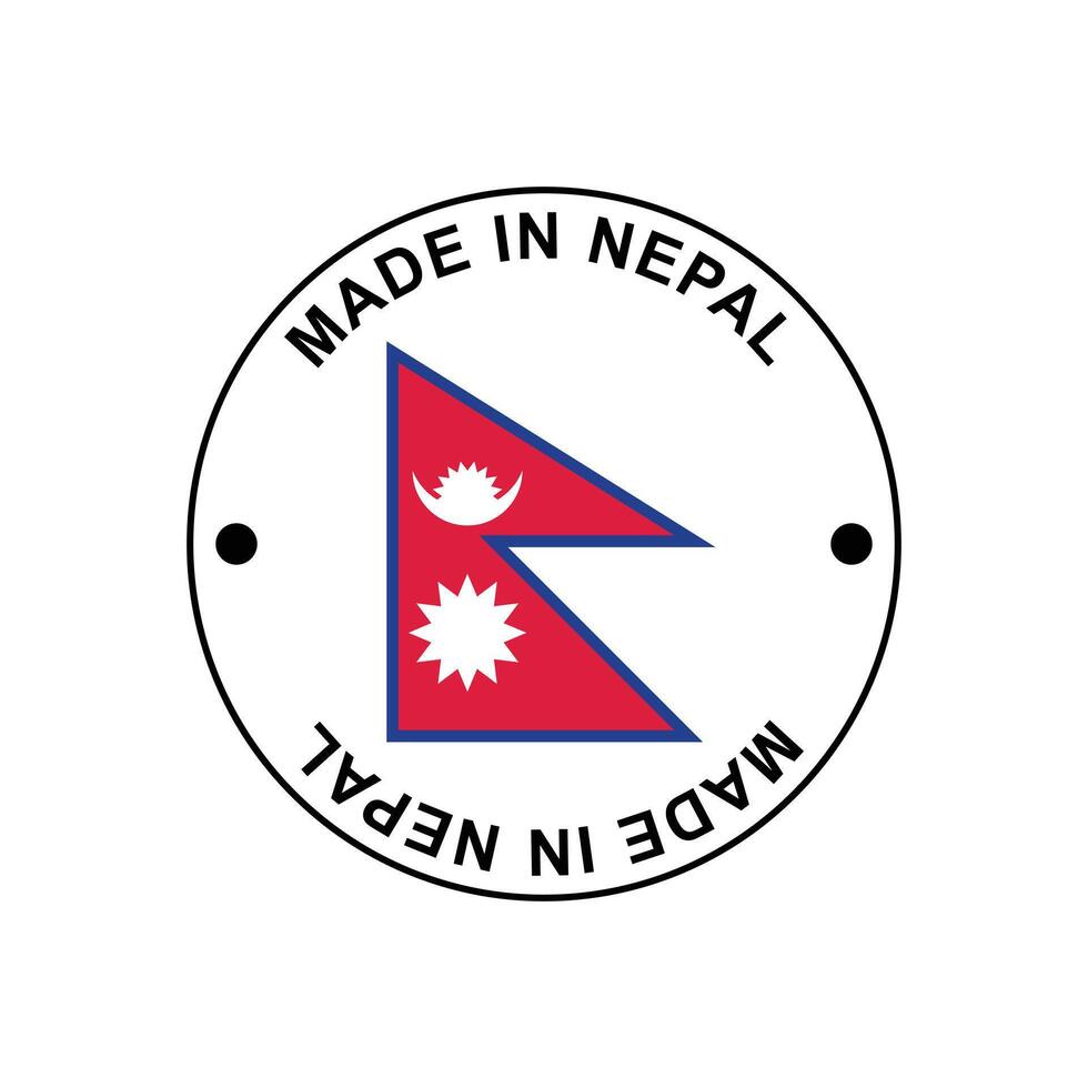 MADE IN Nepal circle stamp with flag vector