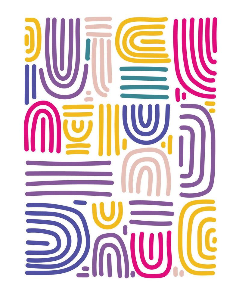 Hand drawn various shapes and doodle color objects vector