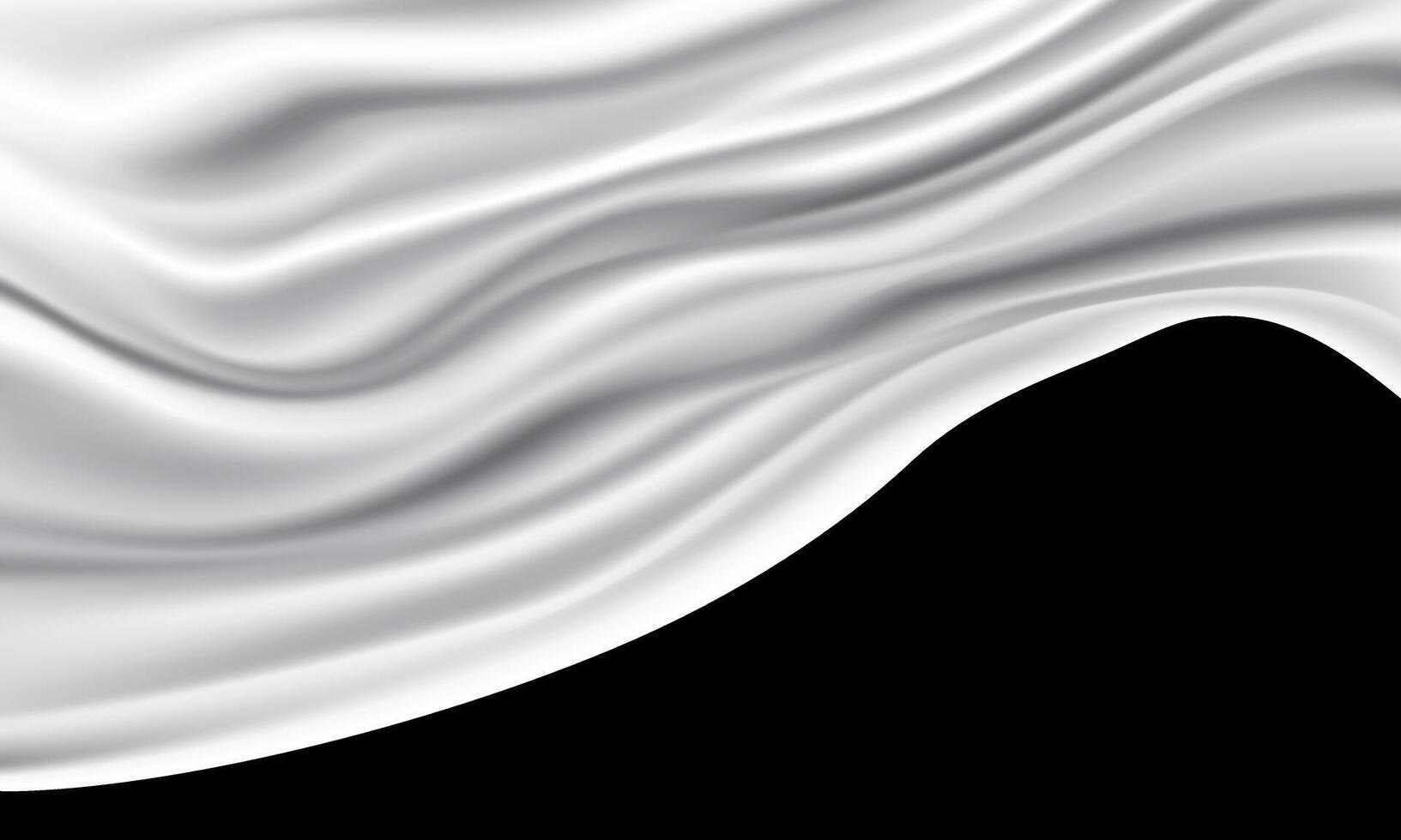 White fabric wave on black blank space background vector