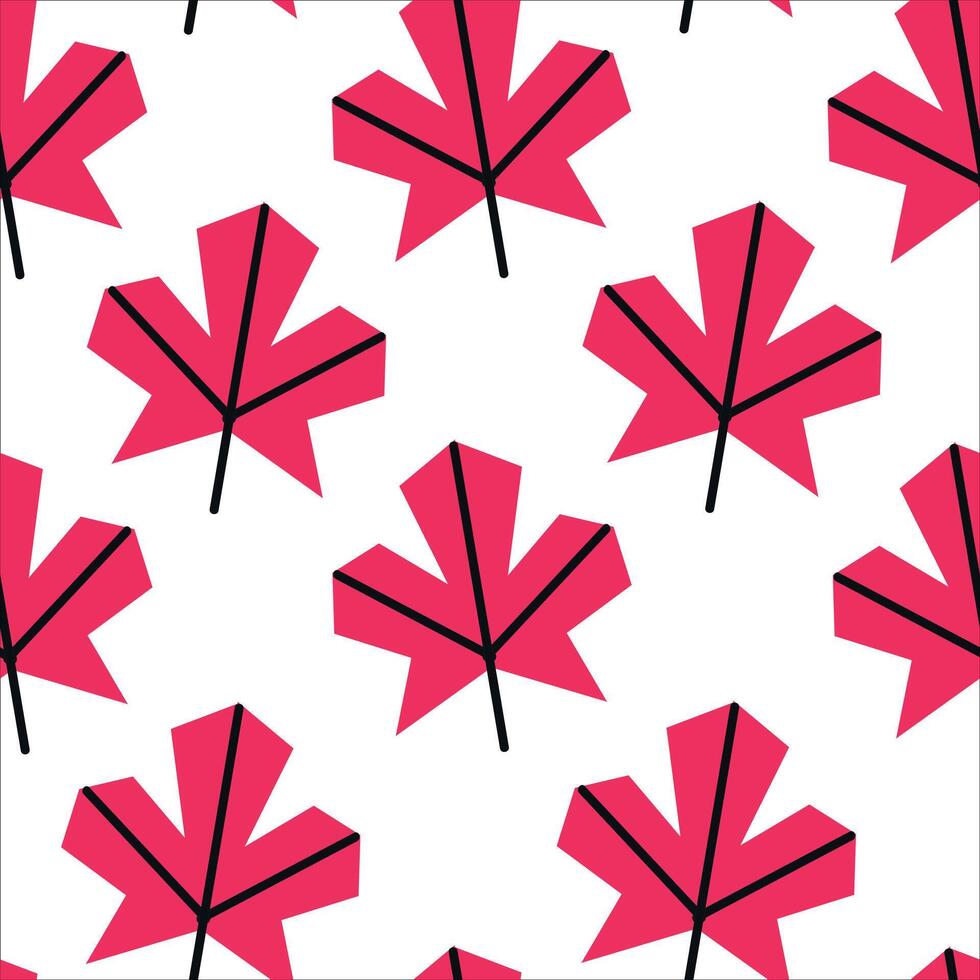 Red autumn maple leaves seamless pattern background vector