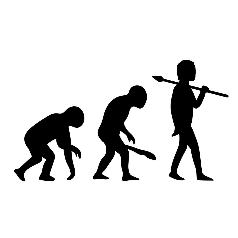 Human evolution silhouette icon clipart avatar logtotype isolated illustration vector