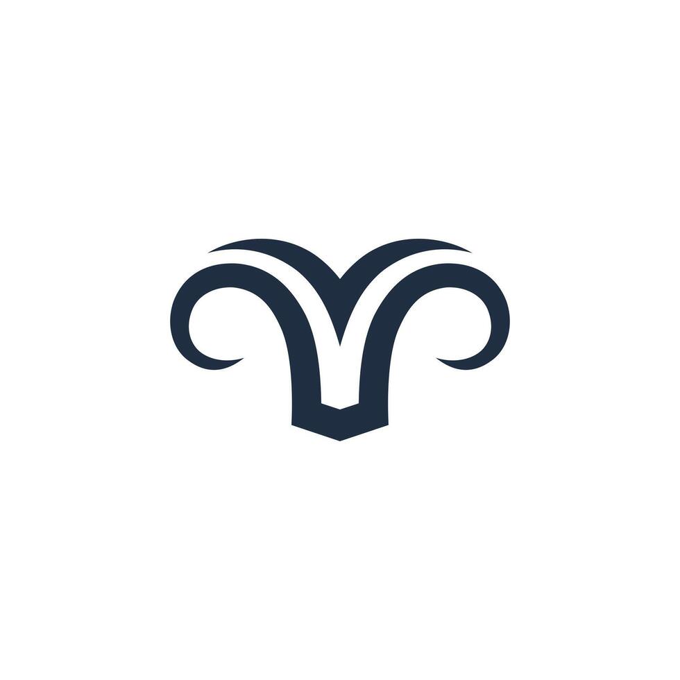 a minimalist logo of a ram vector