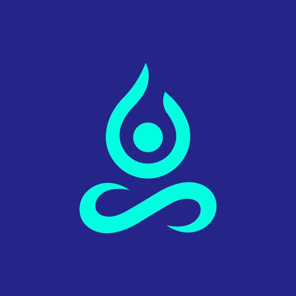 a minimalist logo of someone doing yoga vector
