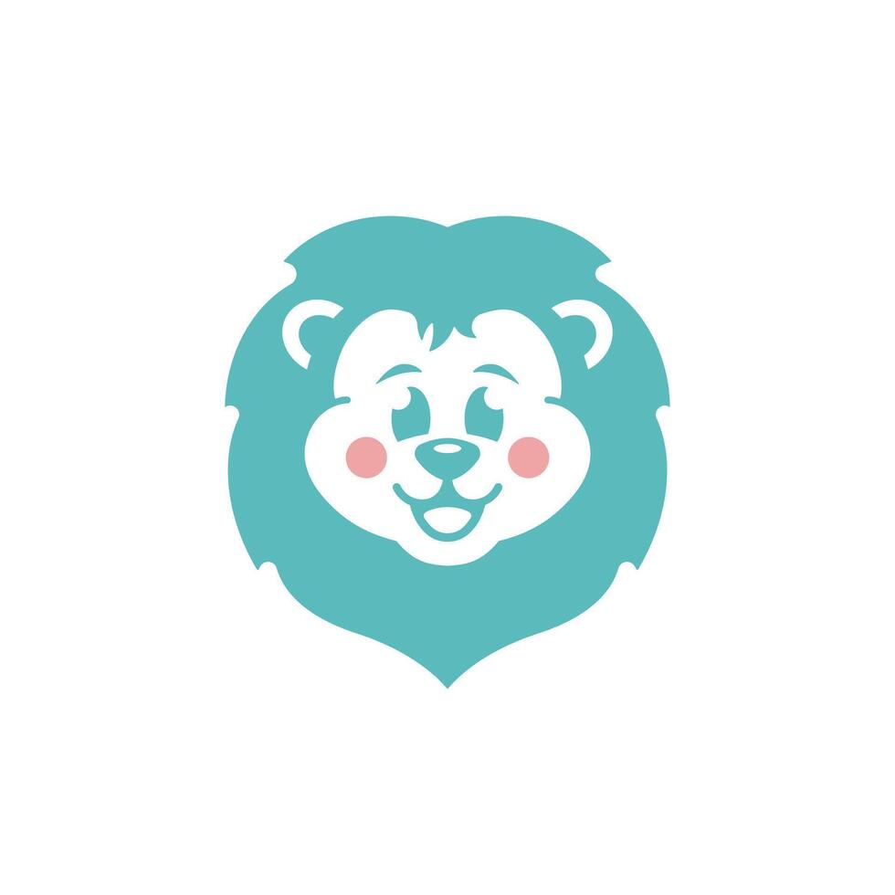a lion cub logo with a cute expression vector