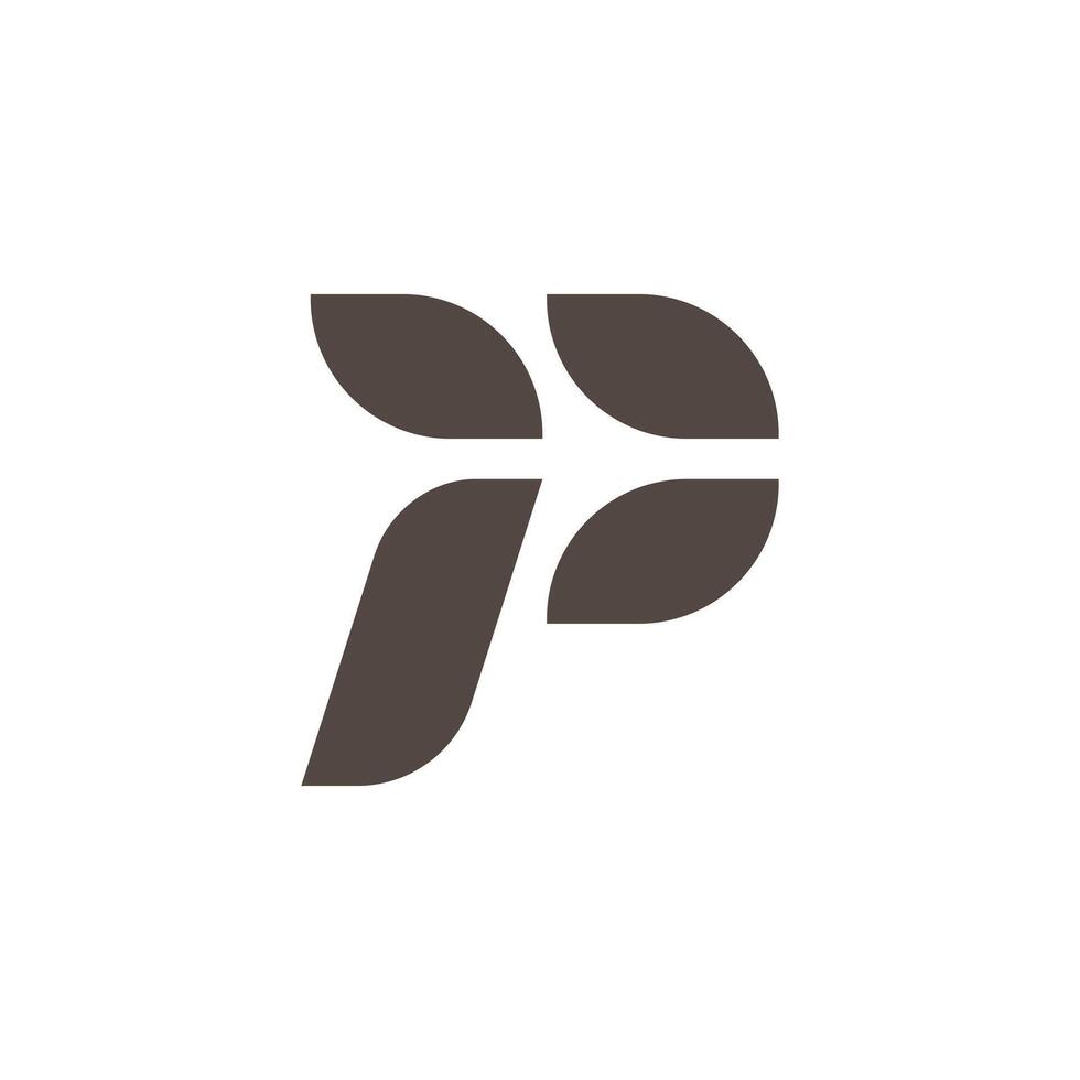 a logo of the letter P combined with wheat seeds vector