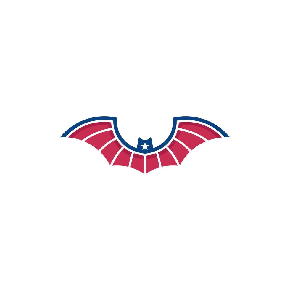 a bat with an American flag theme vector