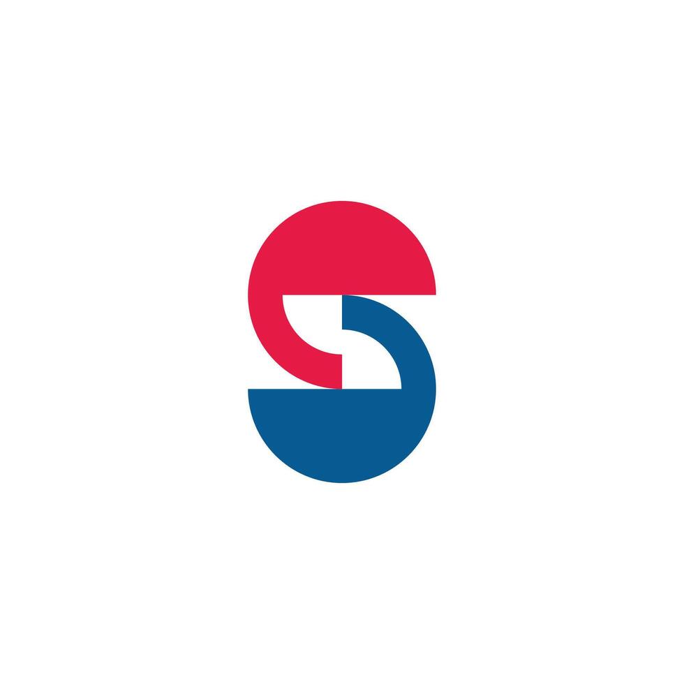 letter s circles linked cute colorful logo vector