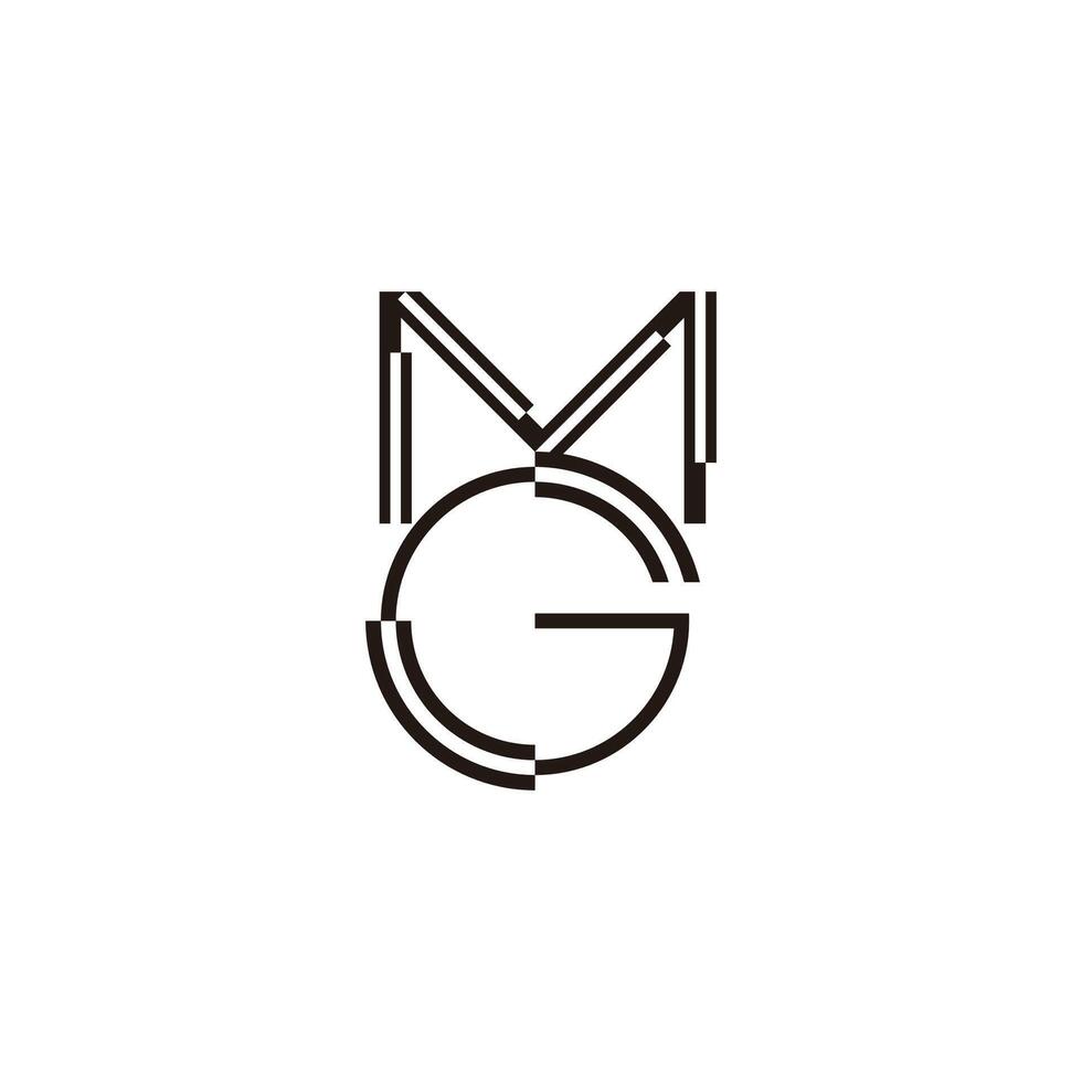 letter mg pixels motion abstract logo vector