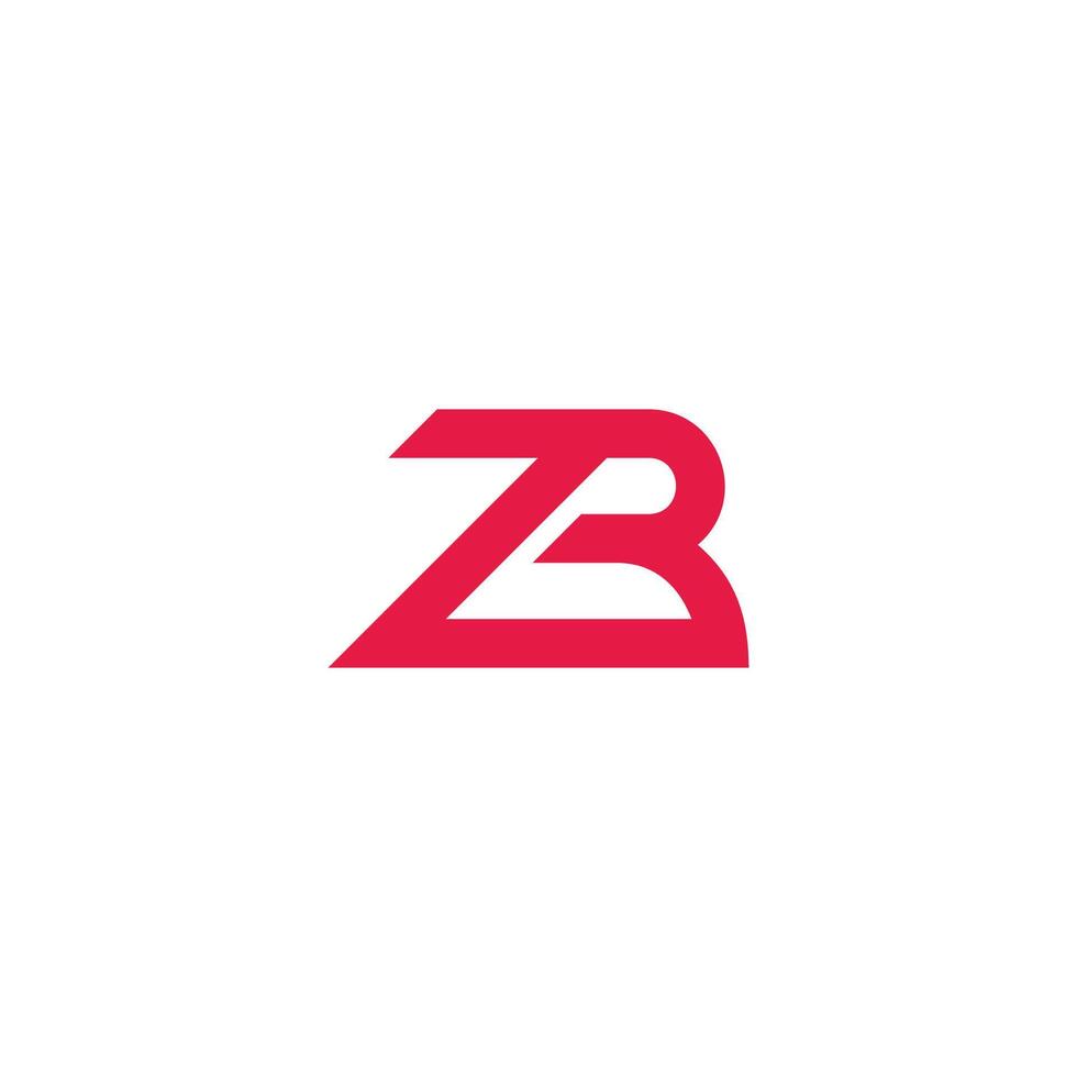 letter zb linked simple lines logo vector