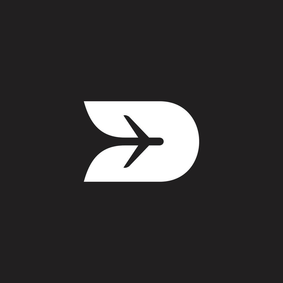 letter d swoosh arrow jet plane logo vector