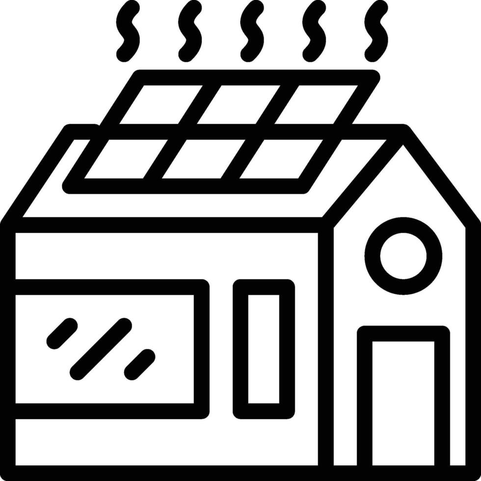 Solar Panel House Icon. Solar Energy Residence Icon vector