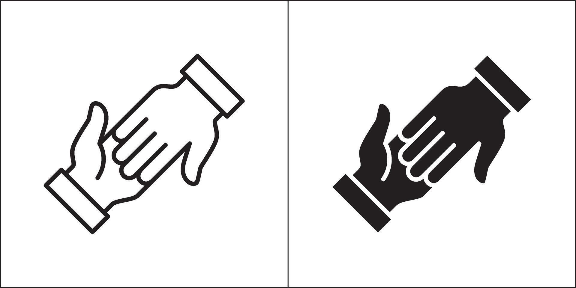 Helping hand icons. Lend a hand symbol. Icon for charity, donation, compassion, solidarity and humanitarian. Stock logo illustration in flat and line design style. vector