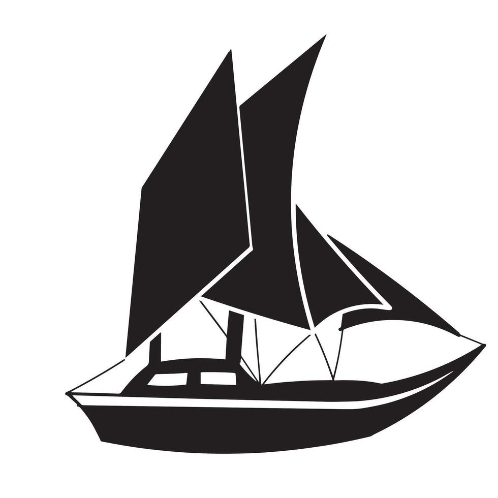 sailboat logo design, small sailboat, silhouette design vector