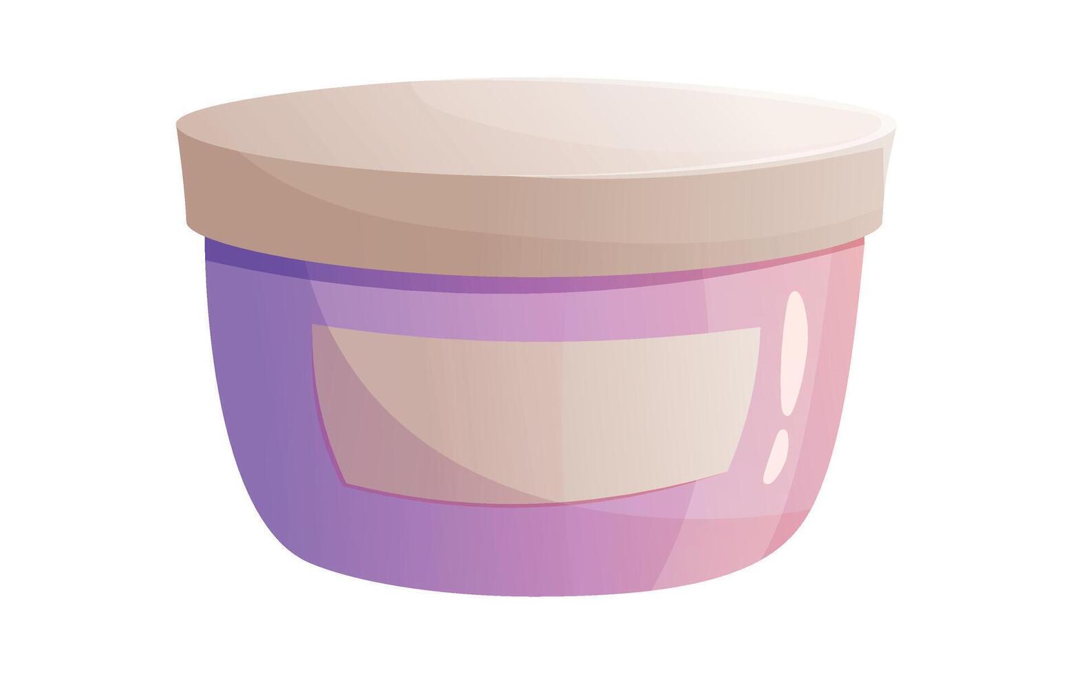 isolated cartoon illustration of a jar with a lid with a cream or beauty product. vector