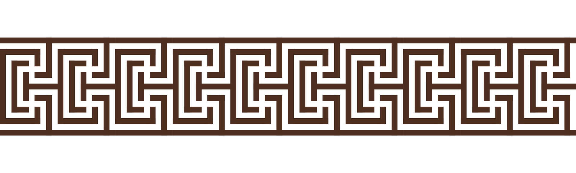 Greek key seamless border pattern collection. Decorative ancient meander, Greece ornament with repeated geometric motifs vector