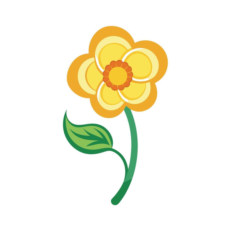 Beautiful Flower Minimalist Floral Illustration vector