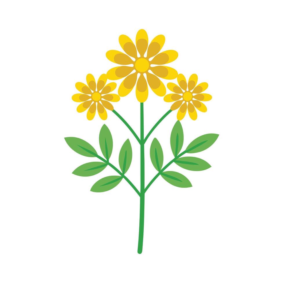 Beautiful Flower Minimalist Floral Illustration vector