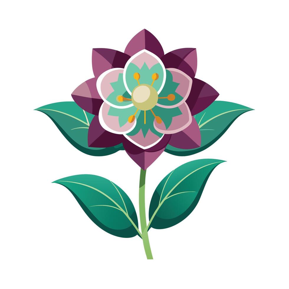 Beautiful Flower Minimalist Floral Illustration vector