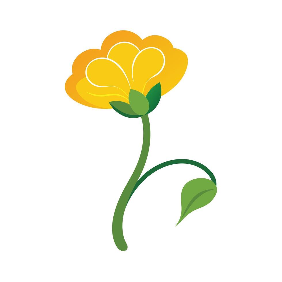Beautiful Flower Minimalist Floral Illustration vector