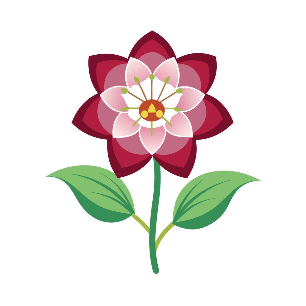 Beautiful Flower Minimalist Floral Illustration vector