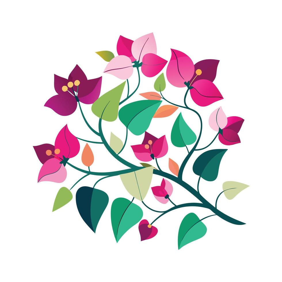 Beautiful Flower Minimalist Floral Illustration vector