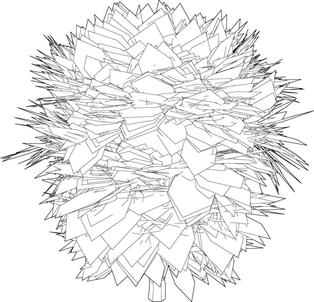 3D illustration of tree and plant vector