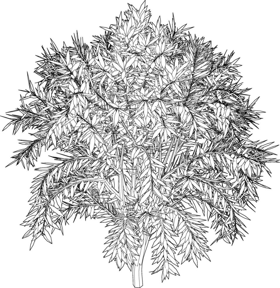 3D illustration of tree and plant vector