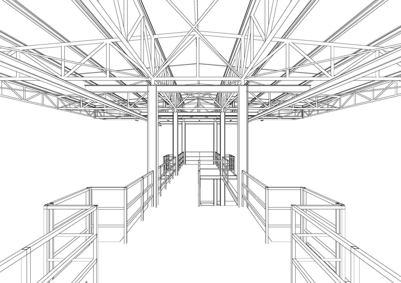 3D illustration of building structure vector