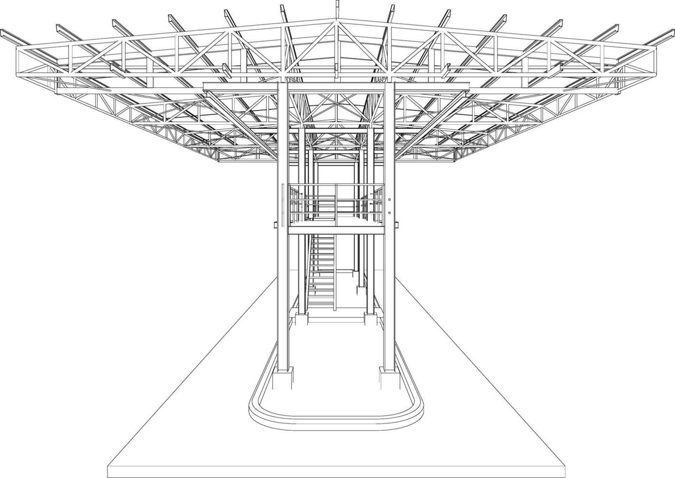 3D illustration of building structure vector
