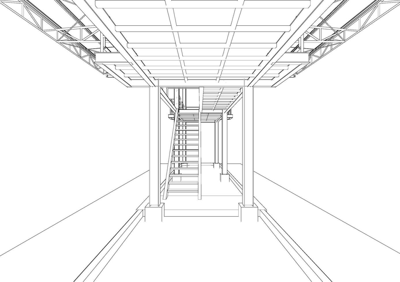 3D illustration of building structure vector