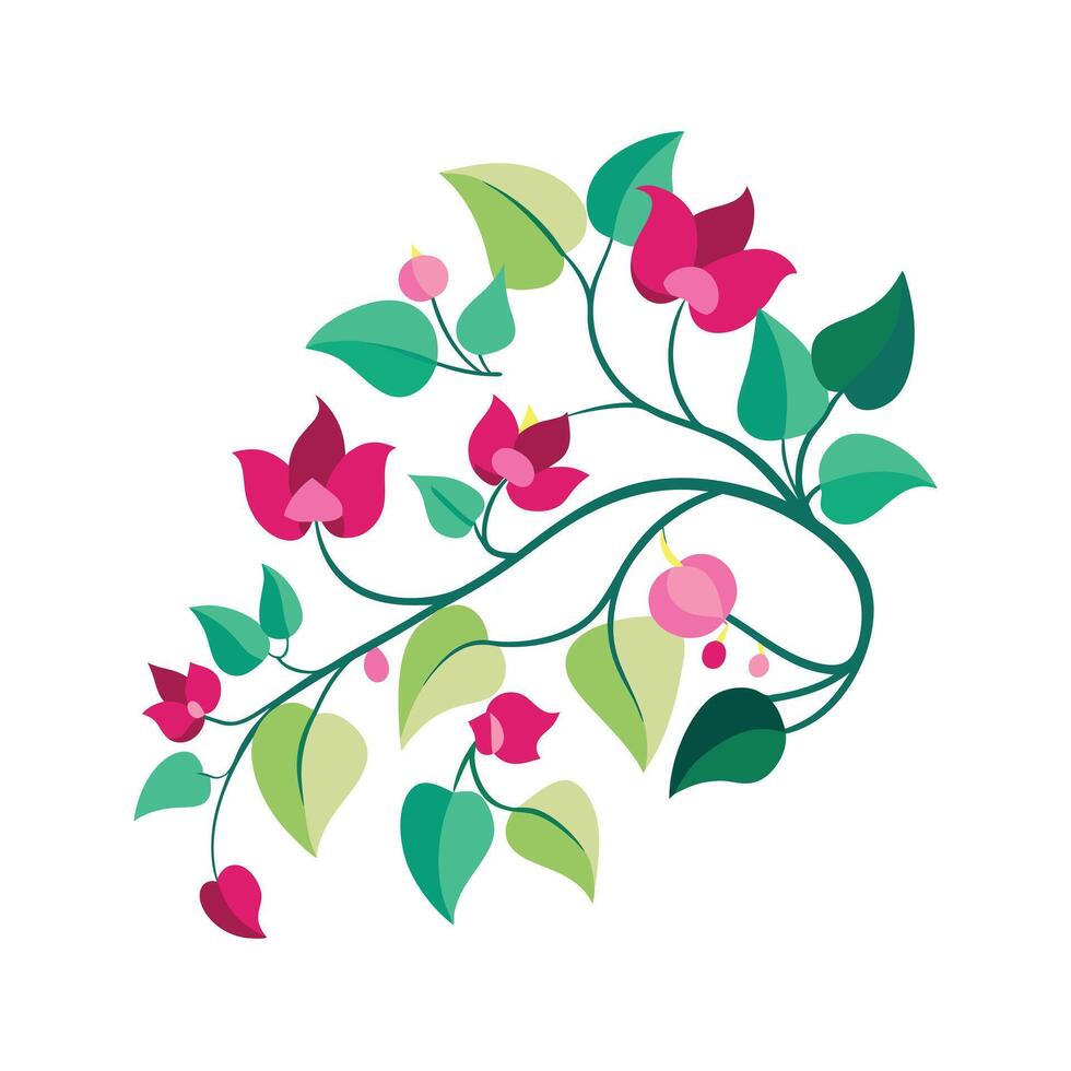Beautiful Flower Minimalist Floral Illustration vector