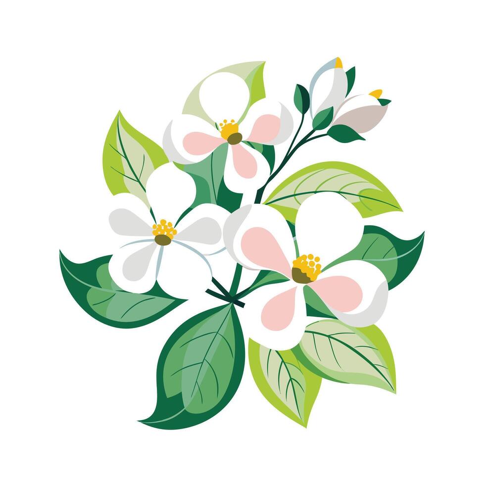hermosa flor minimalista floral ilustración vector