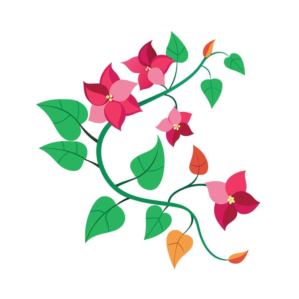Beautiful Flower Minimalist Floral Illustration vector