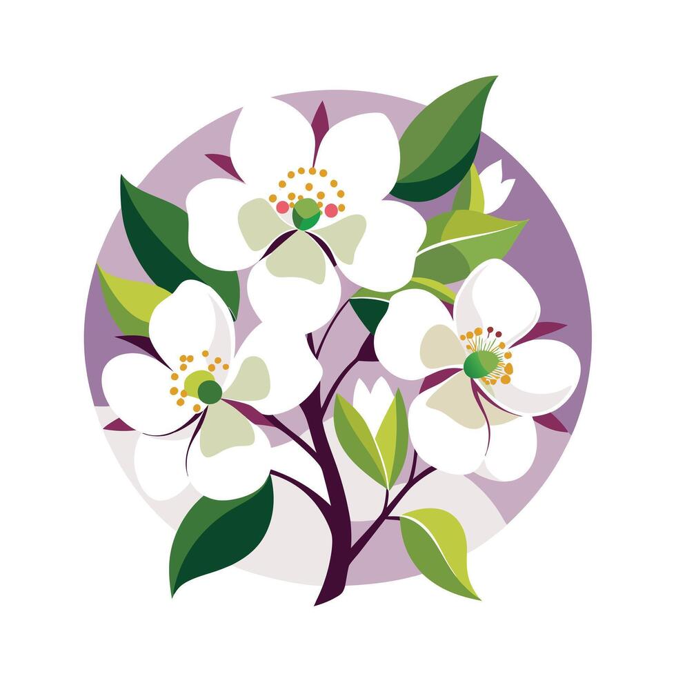 Beautiful Flower Minimalist Floral Illustration vector
