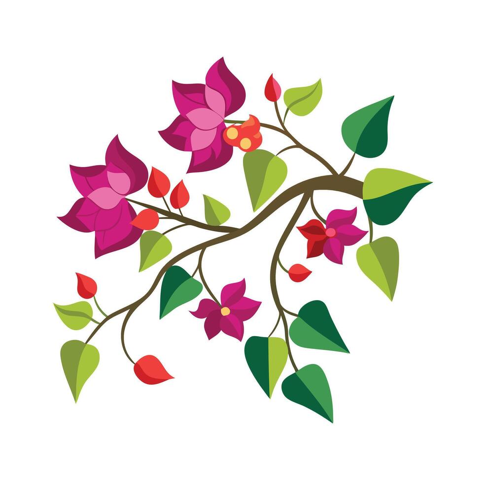 Beautiful Flower Minimalist Floral Illustration vector