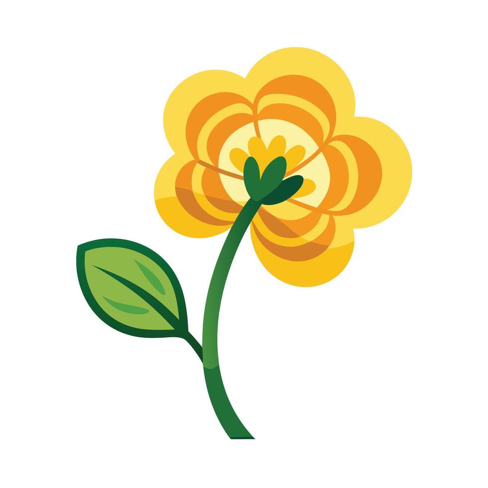 Beautiful Flower Minimalist Floral Illustration vector