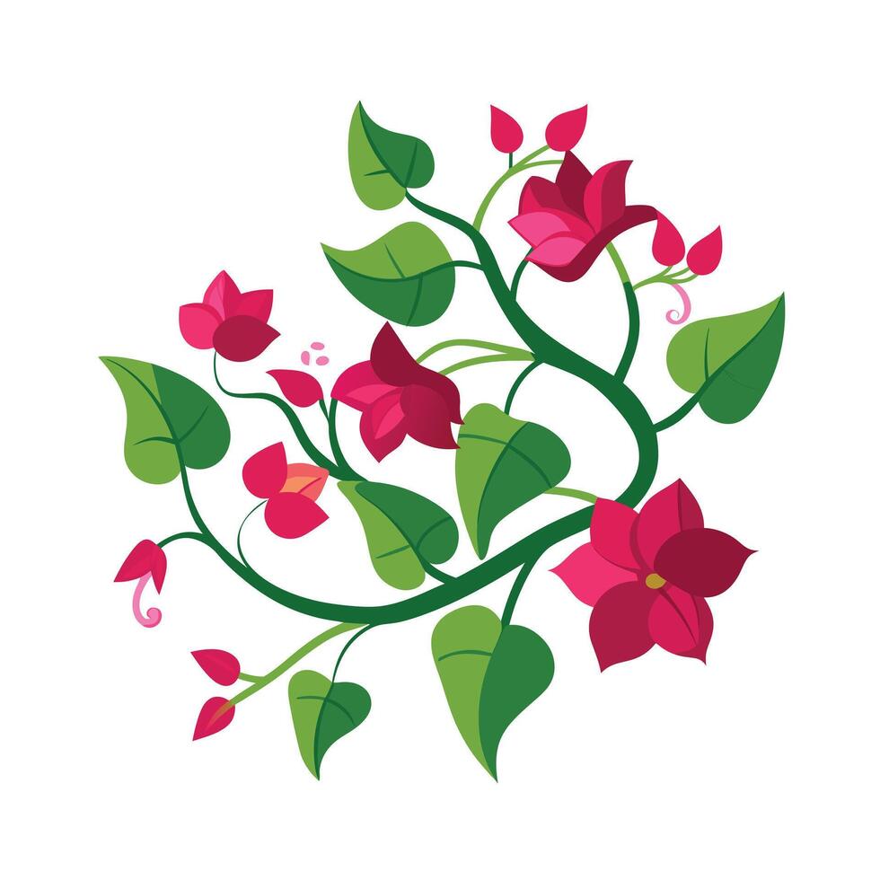 Beautiful Flower Minimalist Floral Illustration vector