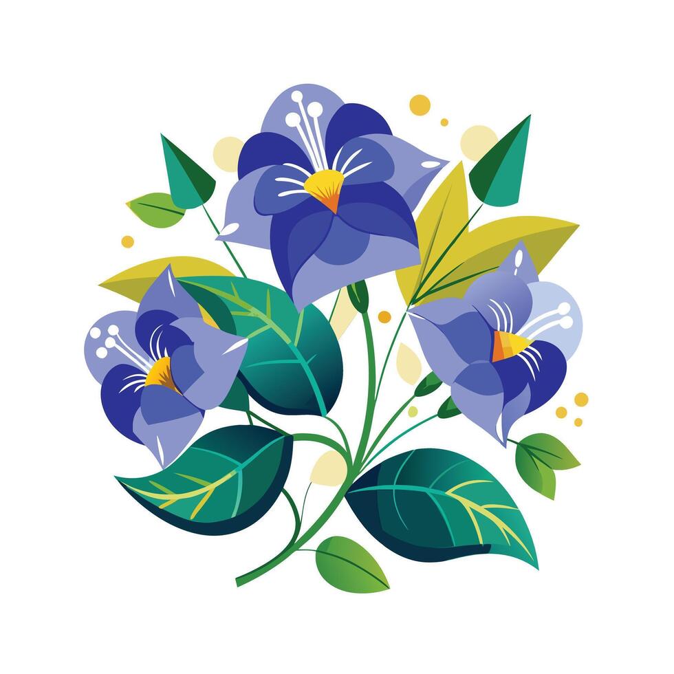 Beautiful Flower Minimalist Floral Illustration vector