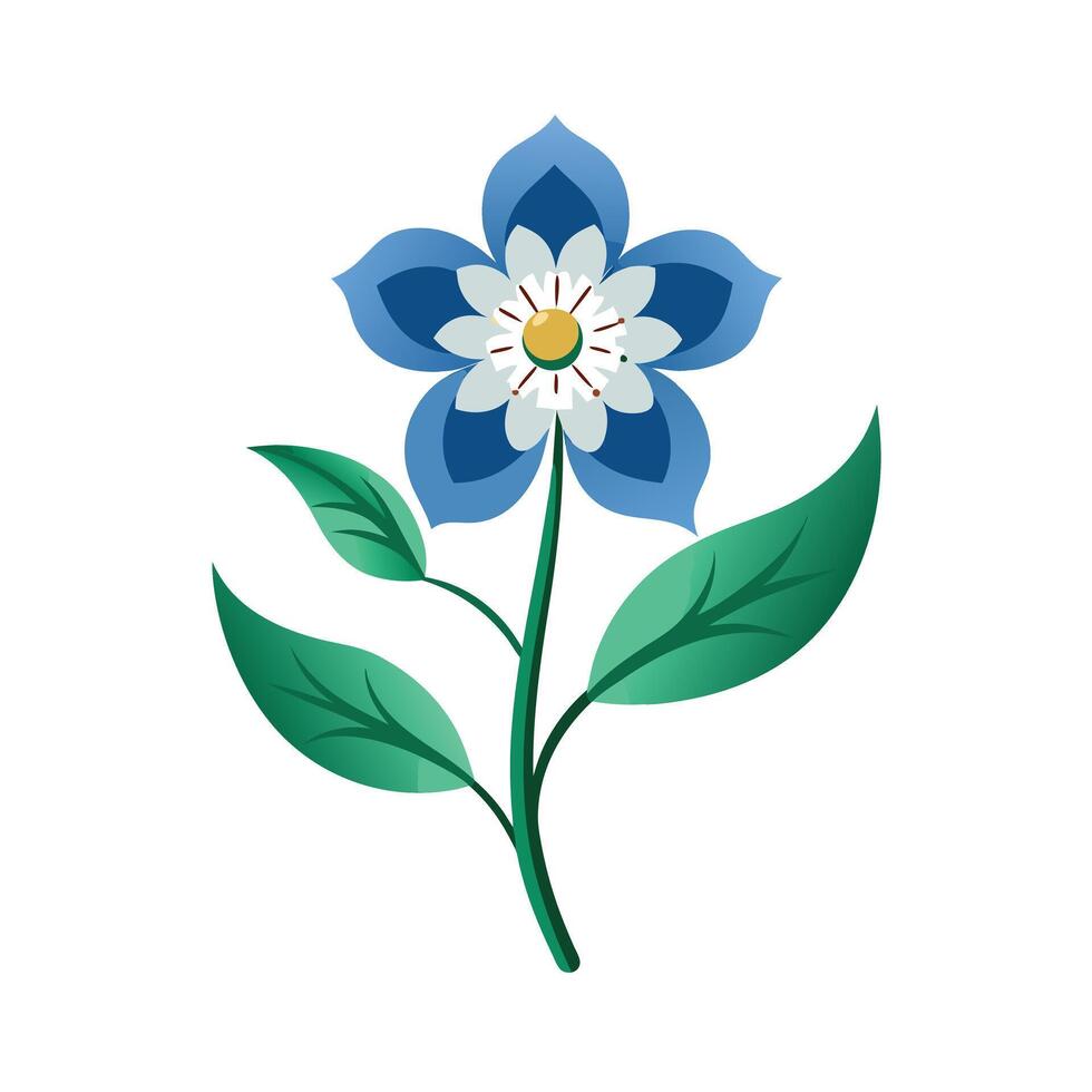 Beautiful Flower Minimalist Floral Illustration vector